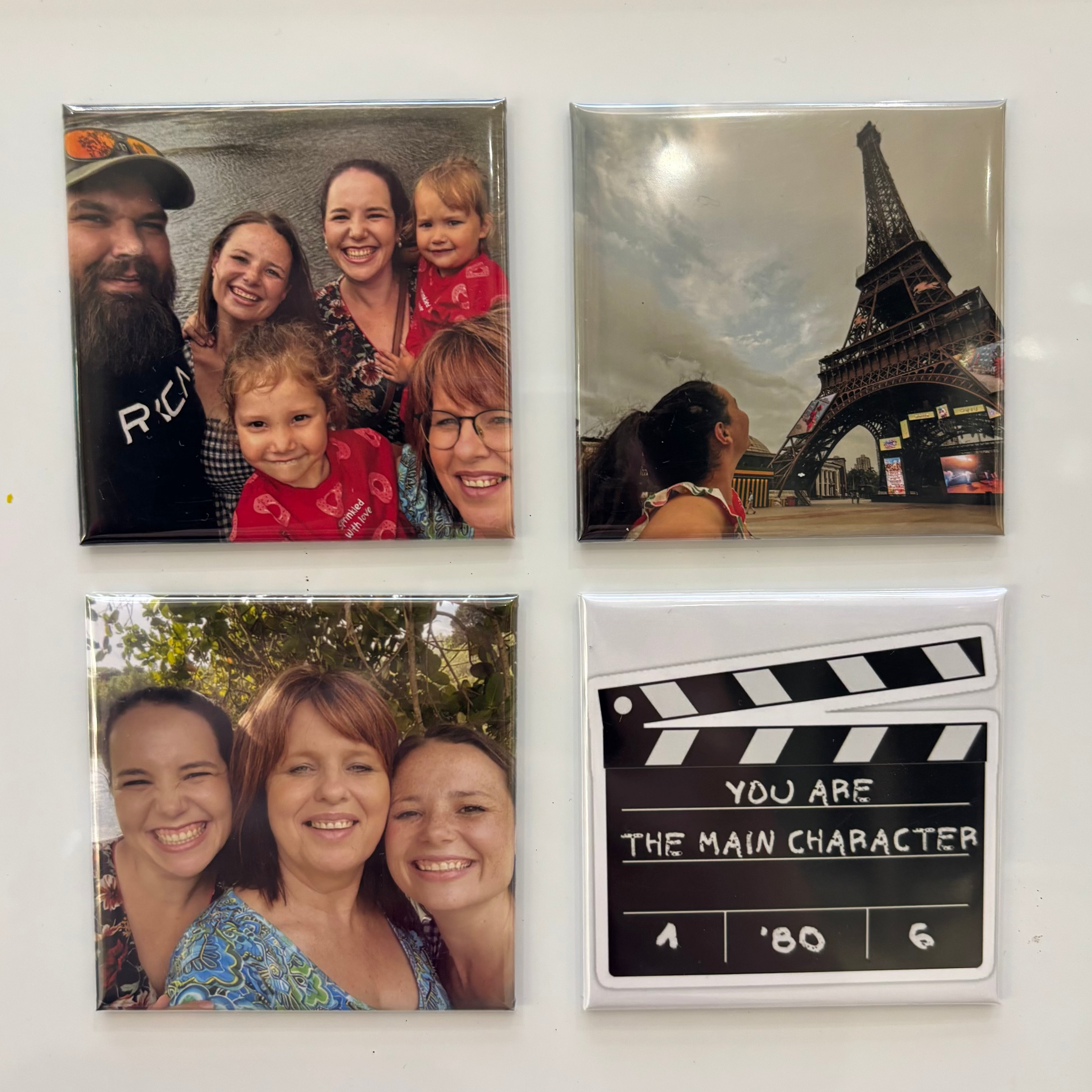 Set of 4 custom photo magnets
